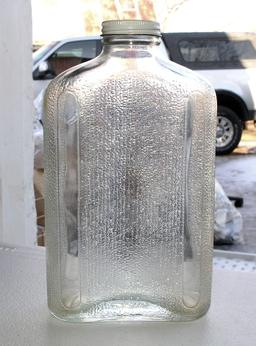 Vintage 1930's "Hemingray " Glass Refrigerator Bottle with the word WATER o