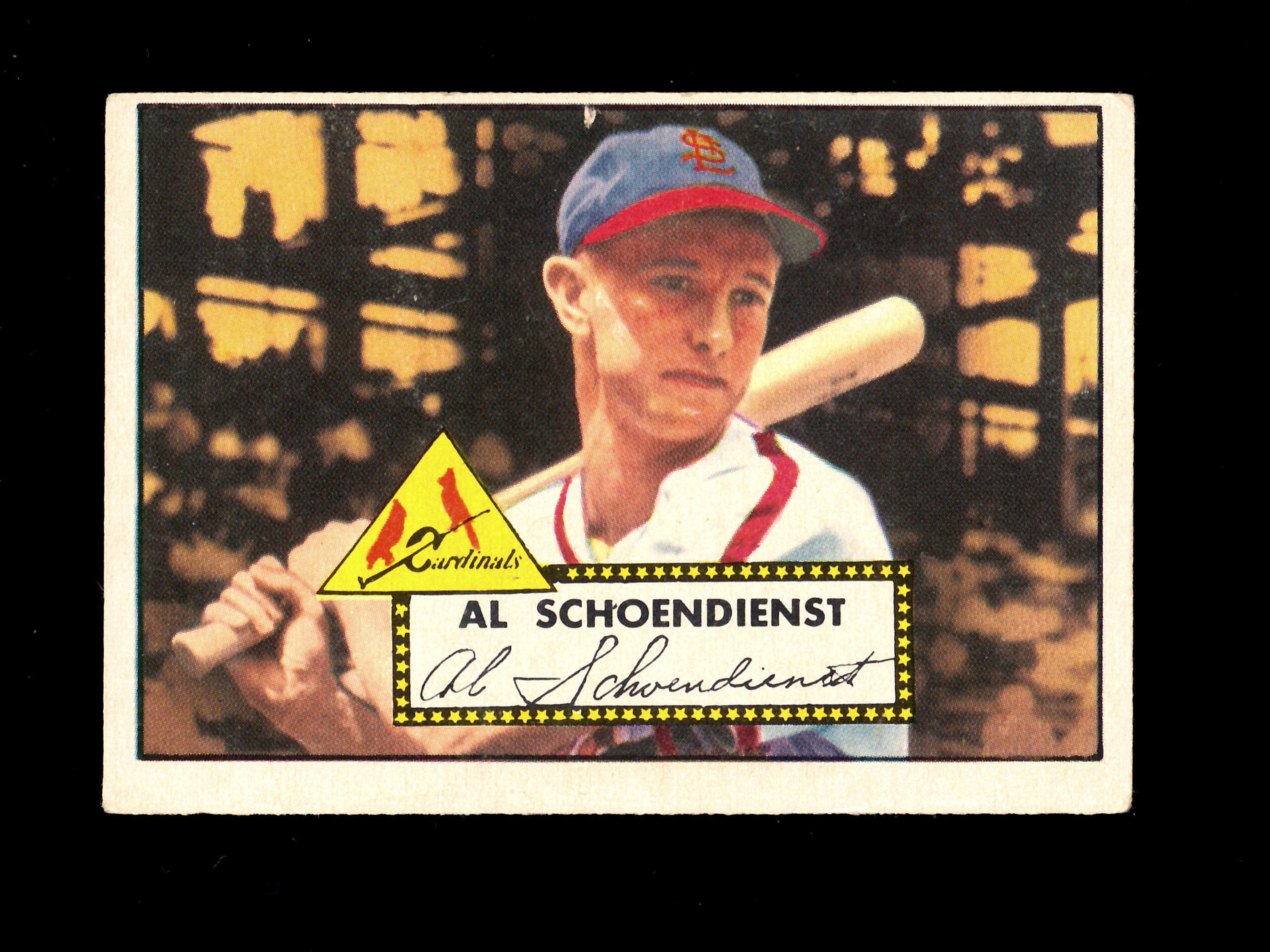 1952 Topps Baseball Card #91 Hall of Famer Red Shoendienst St Louis Cardina