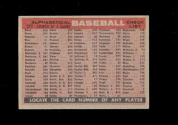 1958 Topps Baseball Card #377 CheckList/Milwaukee Braves Team Alphabetical