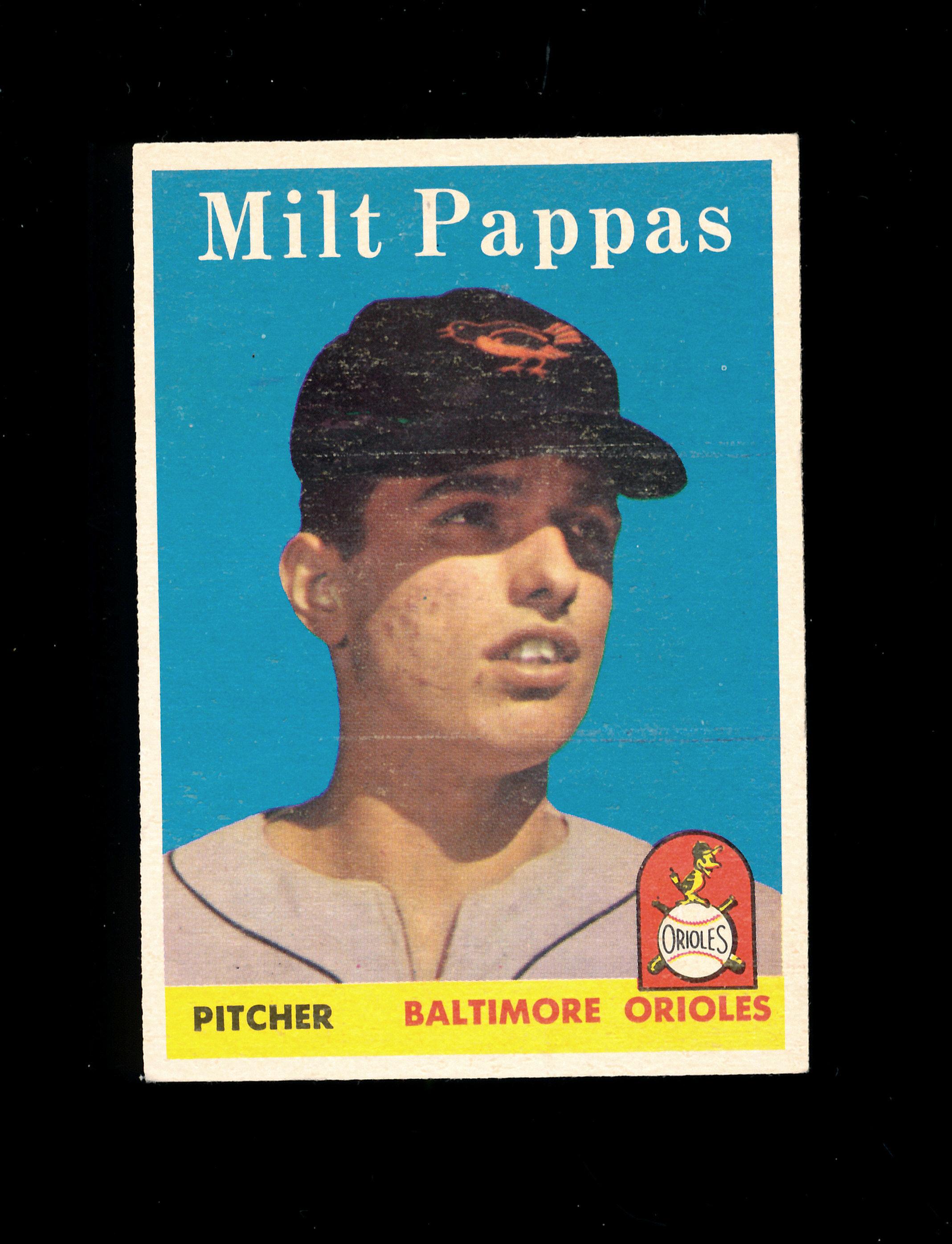 1958 Topps ROOKIE Baseball Card #457 Rookie Milt Pappas Baltimore Orioles.