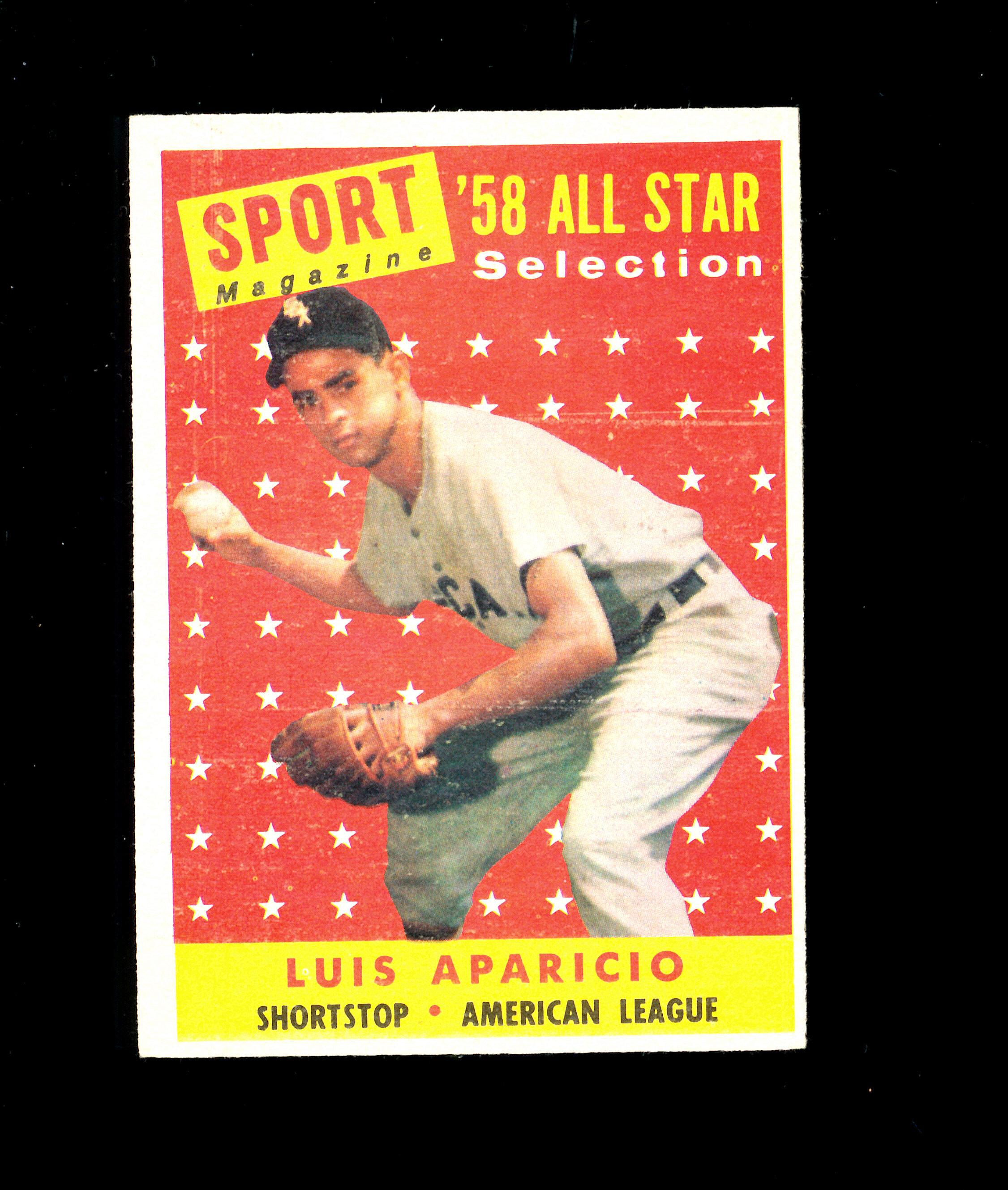 1958 Topps All Star Baseball Card #483 Hall of Famer Luis Aparicio Chicago