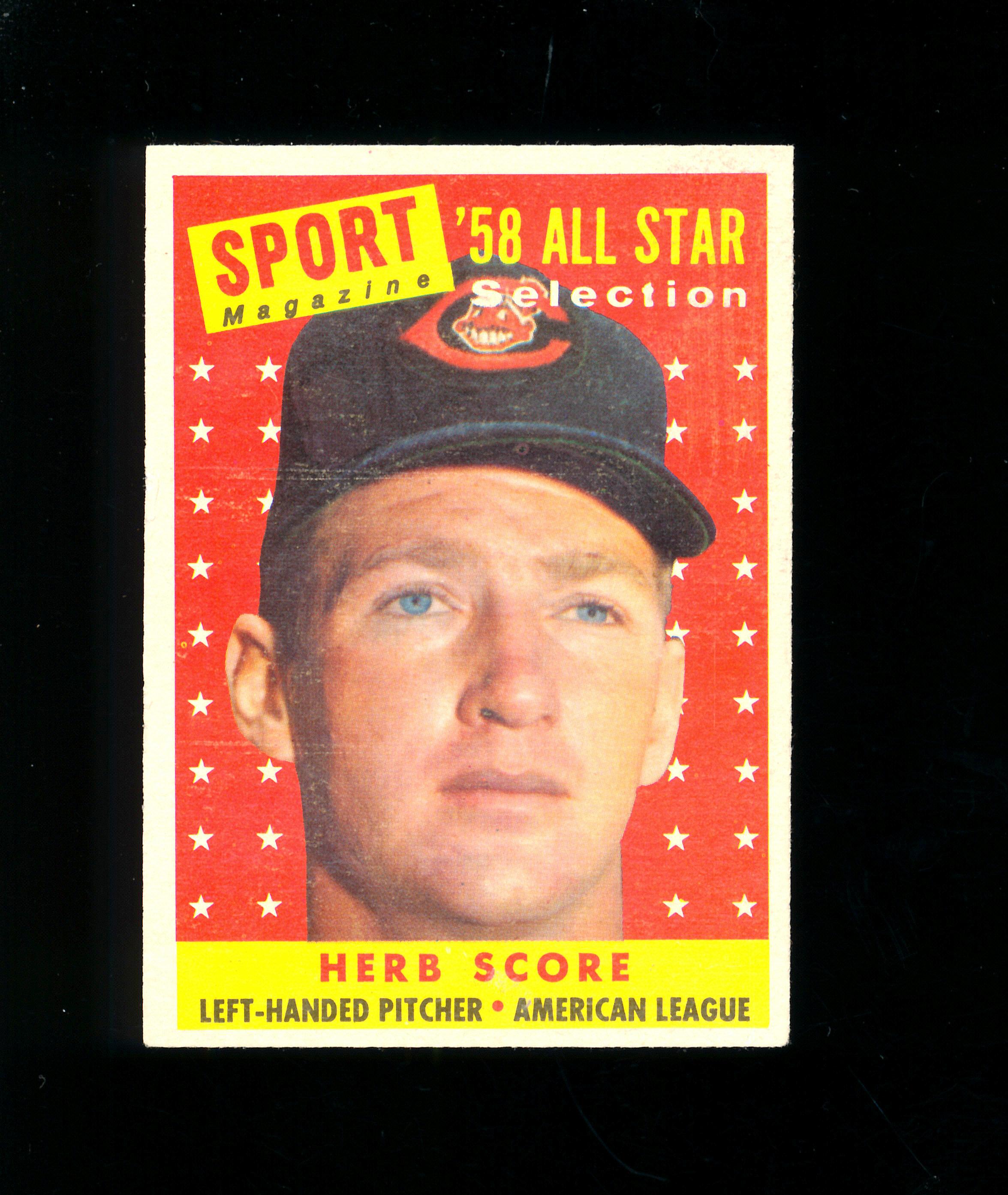 1958 Topps All Star Baseball Card #495 Herb Score Cleveland Indians. EX-MT