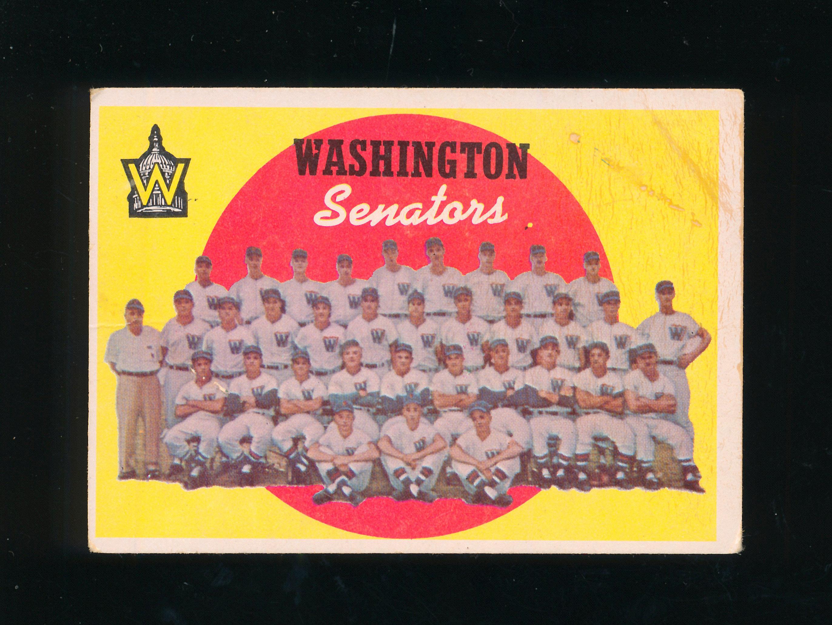 1959 Topps Baseball Card #397 CheckList/Washington Senators. VG-EX to EX Co