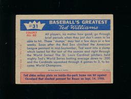 1959 Feer Ted Williams #31 Sox Lose The Series. Has Small creases Reverse.