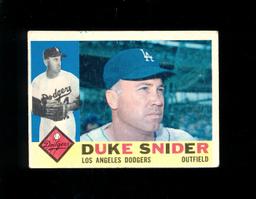 1960 Topps Baseball Card #493 Hall of Famer Duke Snider Los Angeles Dodgers