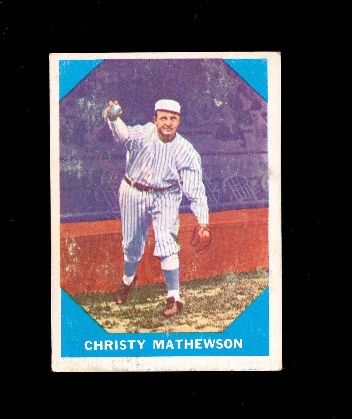 1960 Fleer Baseball Card #2 Hall of Famer Christopher Mathewson New York Ya