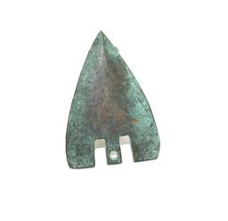 Copper Spear/Arrow Point Unknown Origin.   2-1/4" x 3"