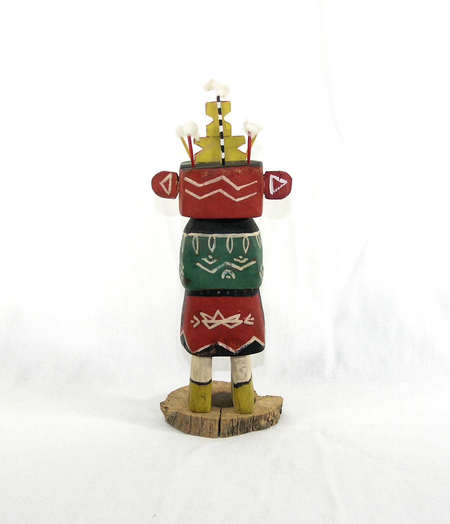 Native American Pueblo Indian Wooden Kachina Doll.   8" Tall