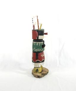 Native American Pueblo Indian Wooden Kachina Doll.   8" Tall