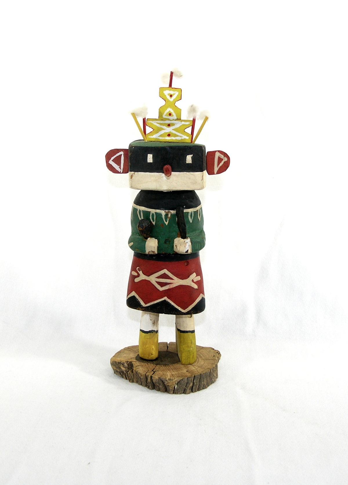 Native American Pueblo Indian Wooden Kachina Doll.   8" Tall