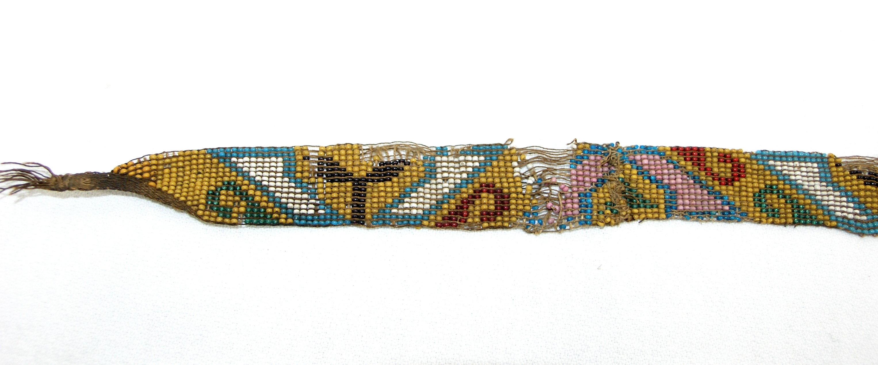 Native American Beaded Necklace Signs Of Normal Wear Due To Age.  7/8" wide