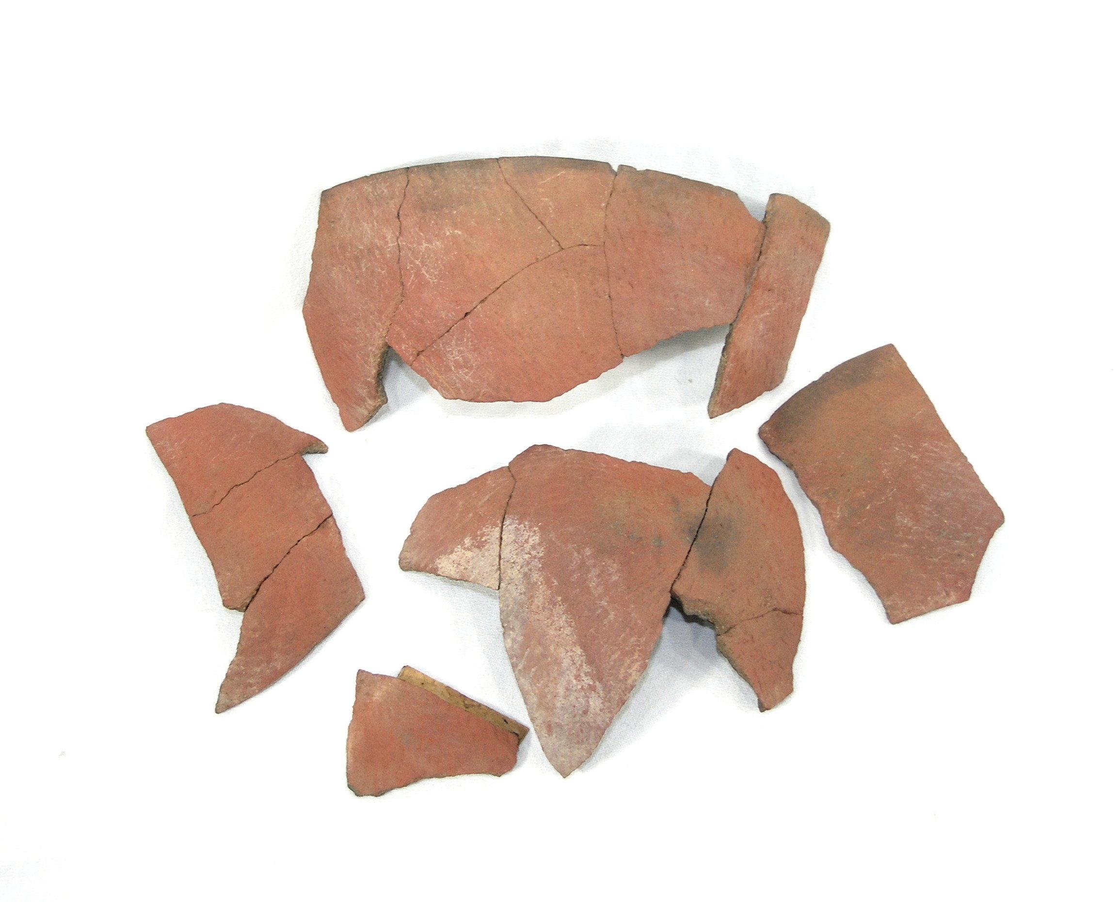 Native American excavated Pottery Bowl Pieces. Origin Unknown Larger Pieces