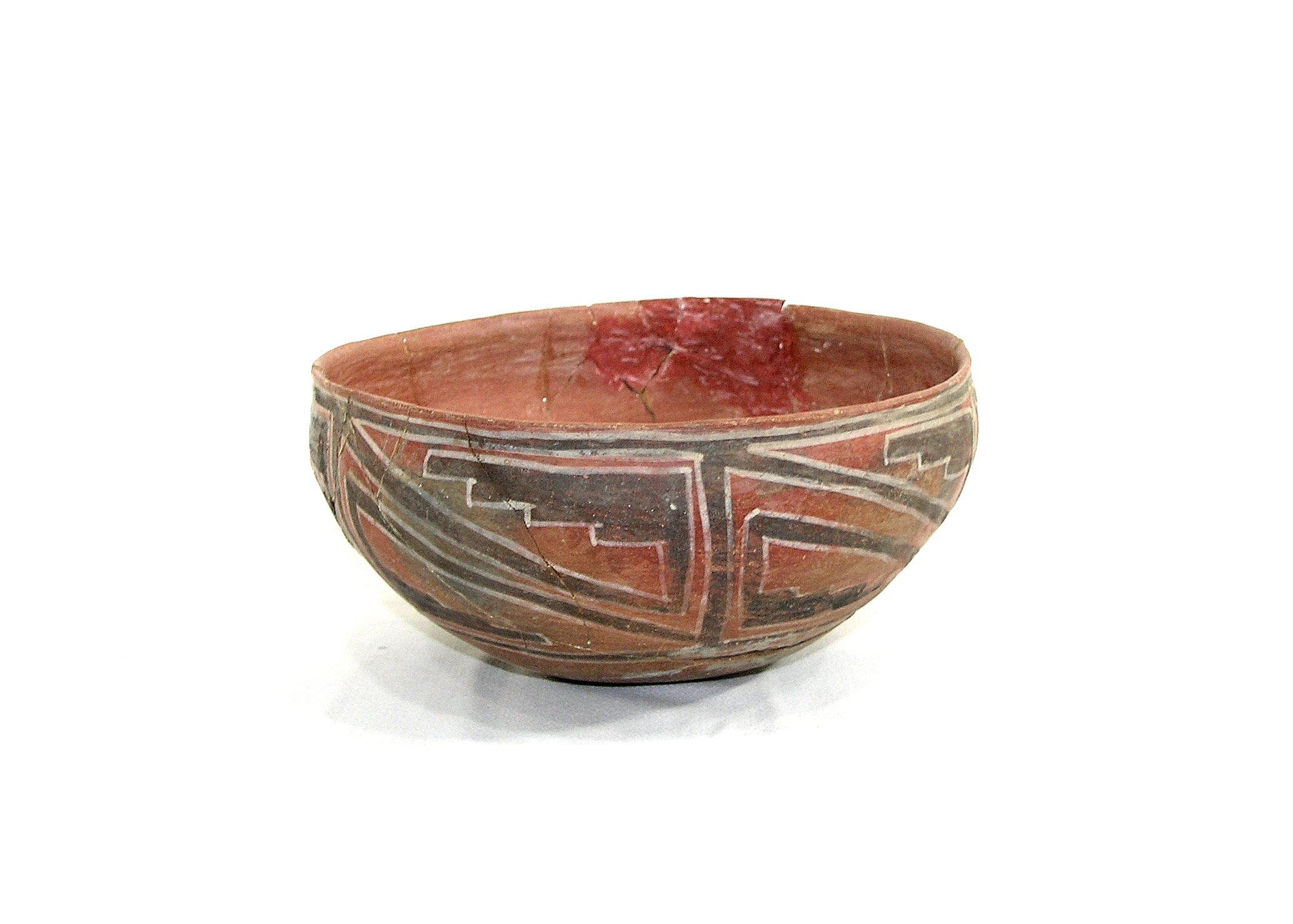 Native American excavated Pottery Bowl. Origin Unknown. Nicely put back tog