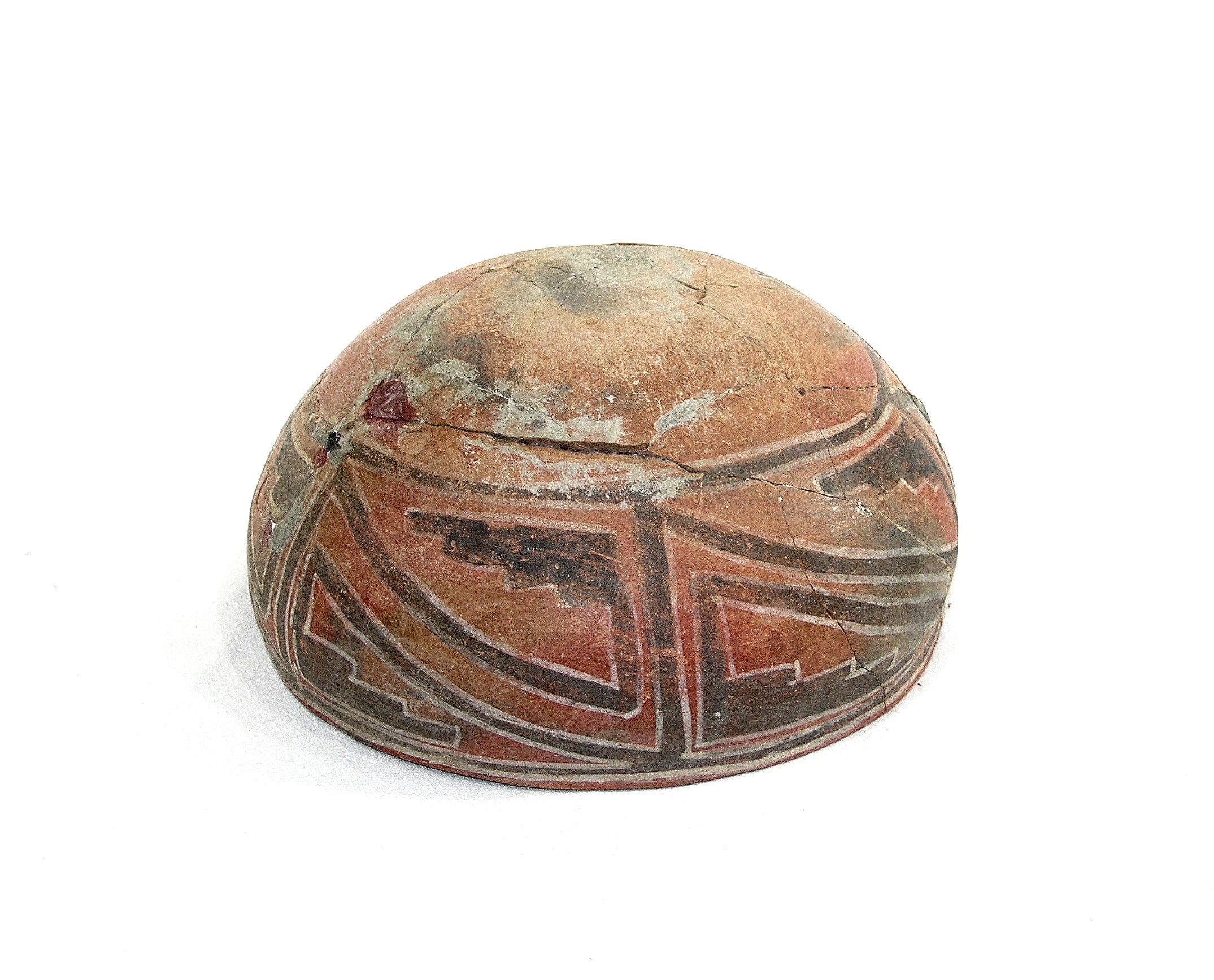 Native American excavated Pottery Bowl. Origin Unknown. Nicely put back tog