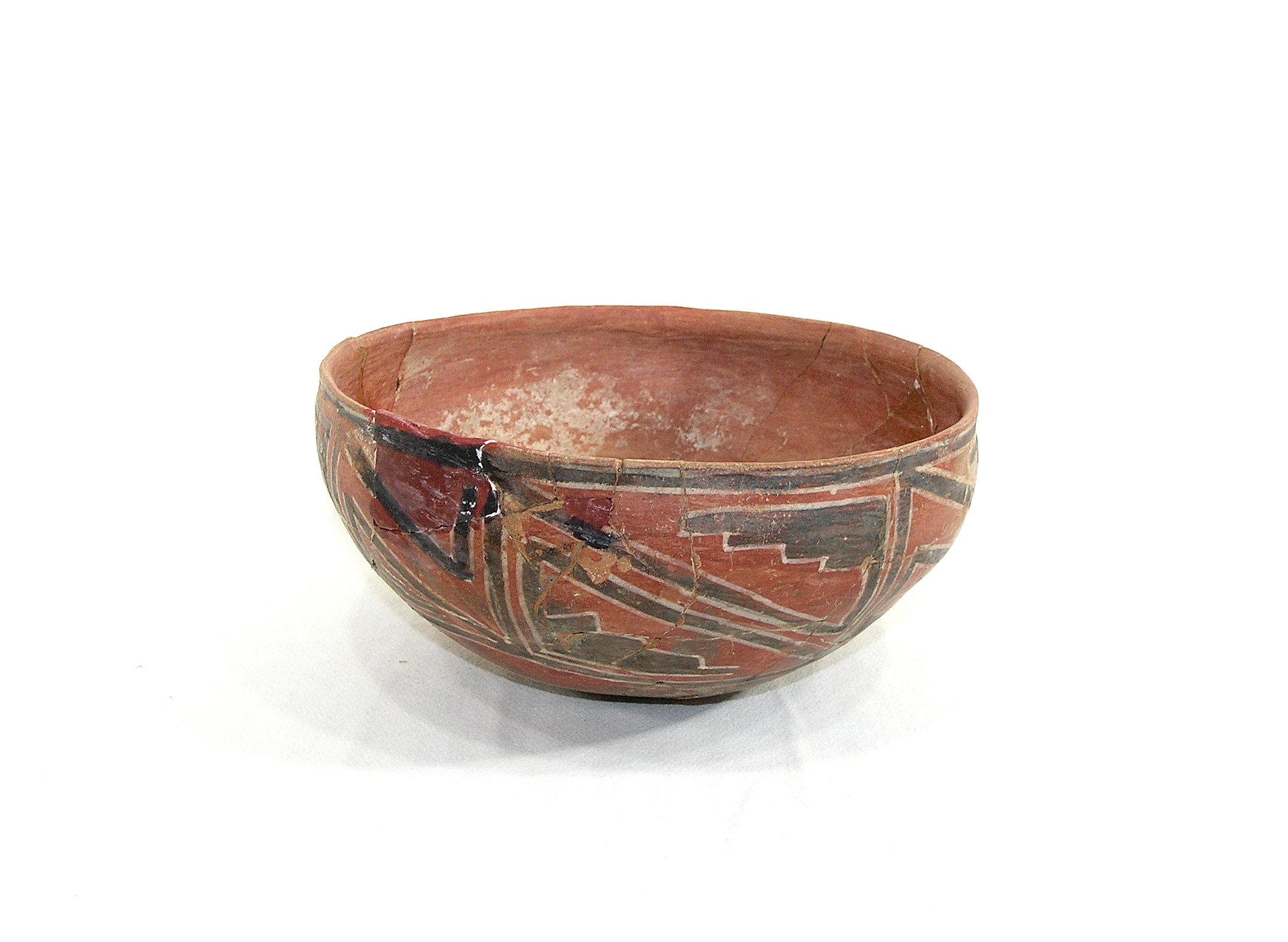 Native American excavated Pottery Bowl. Origin Unknown. Nicely put back tog