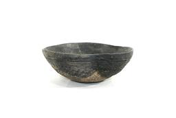 Native American excavated Pottery Bowl Complete With Corrugated Texture on