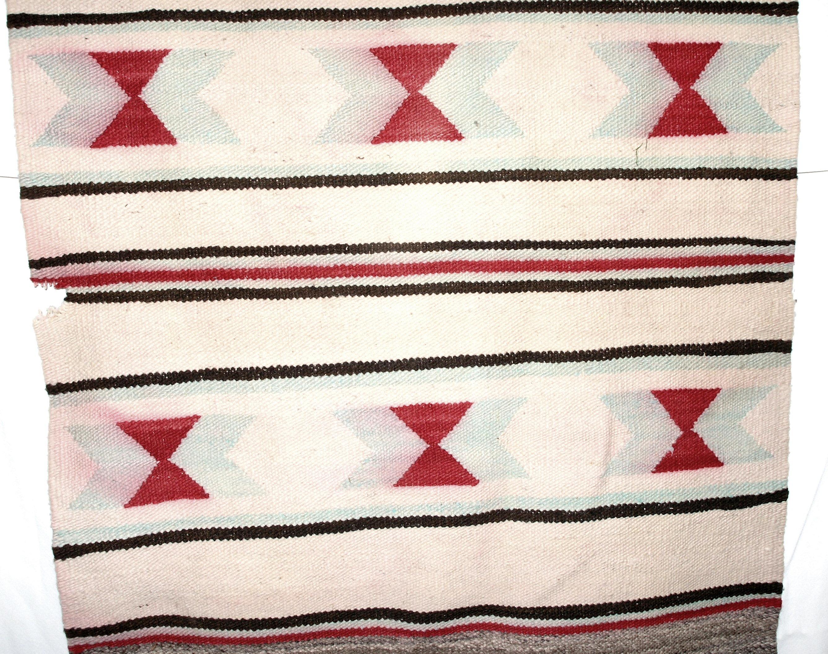 Vintage Original Southwest (Navajo?) Native American Rug/Blanket/Weaving. V