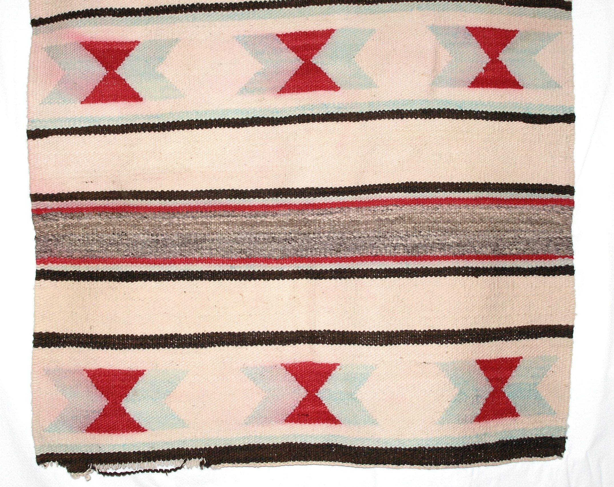 Vintage Original Southwest (Navajo?) Native American Rug/Blanket/Weaving. V