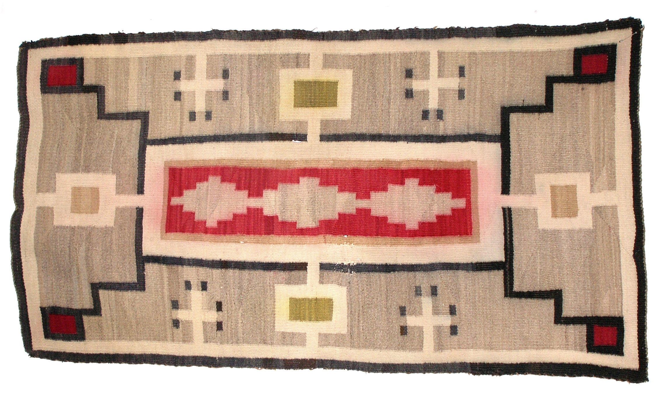 Vintage Original Southwest (Navajo?) Native American Rug/Blanket/Weaving. V