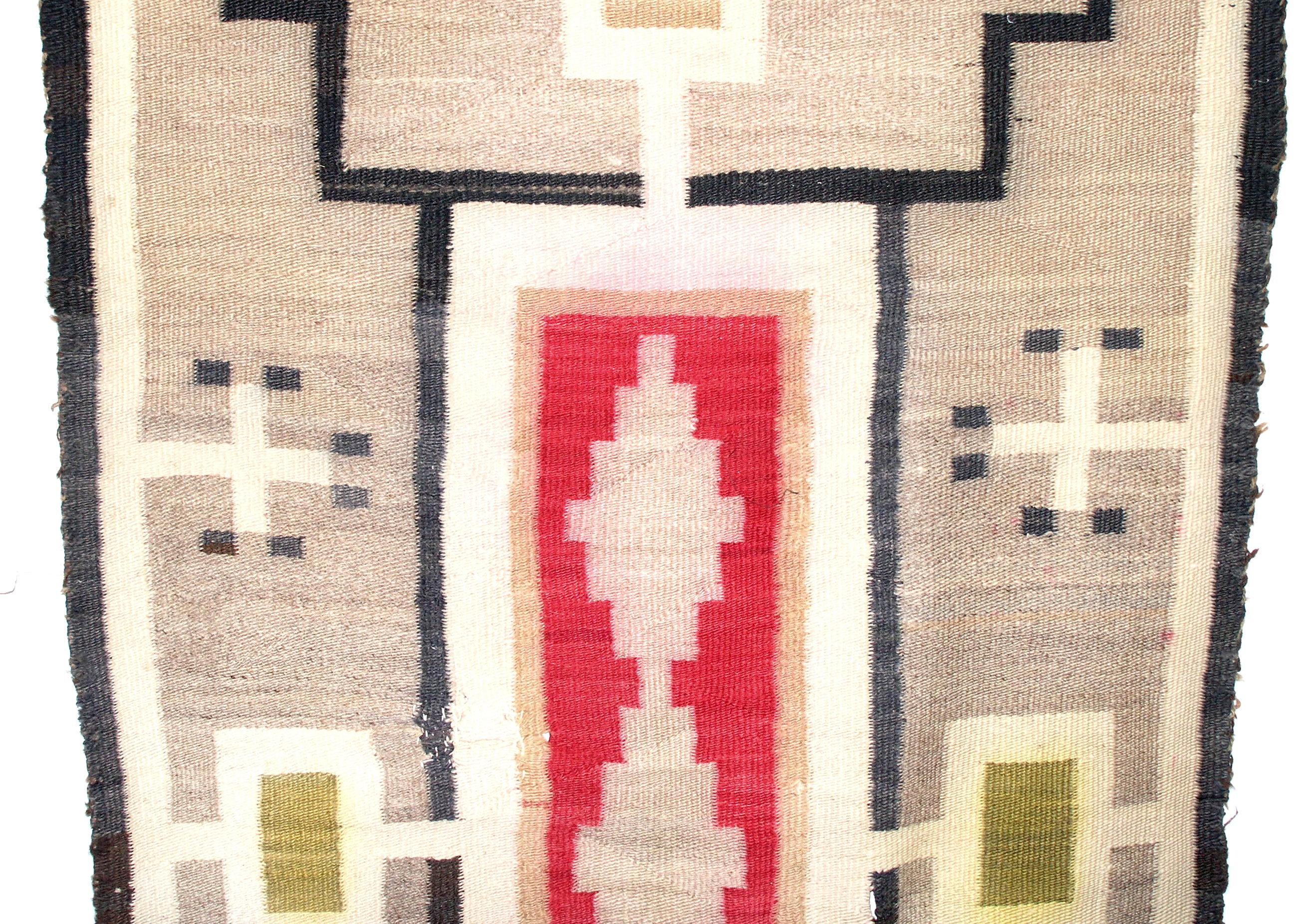 Vintage Original Southwest (Navajo?) Native American Rug/Blanket/Weaving. V