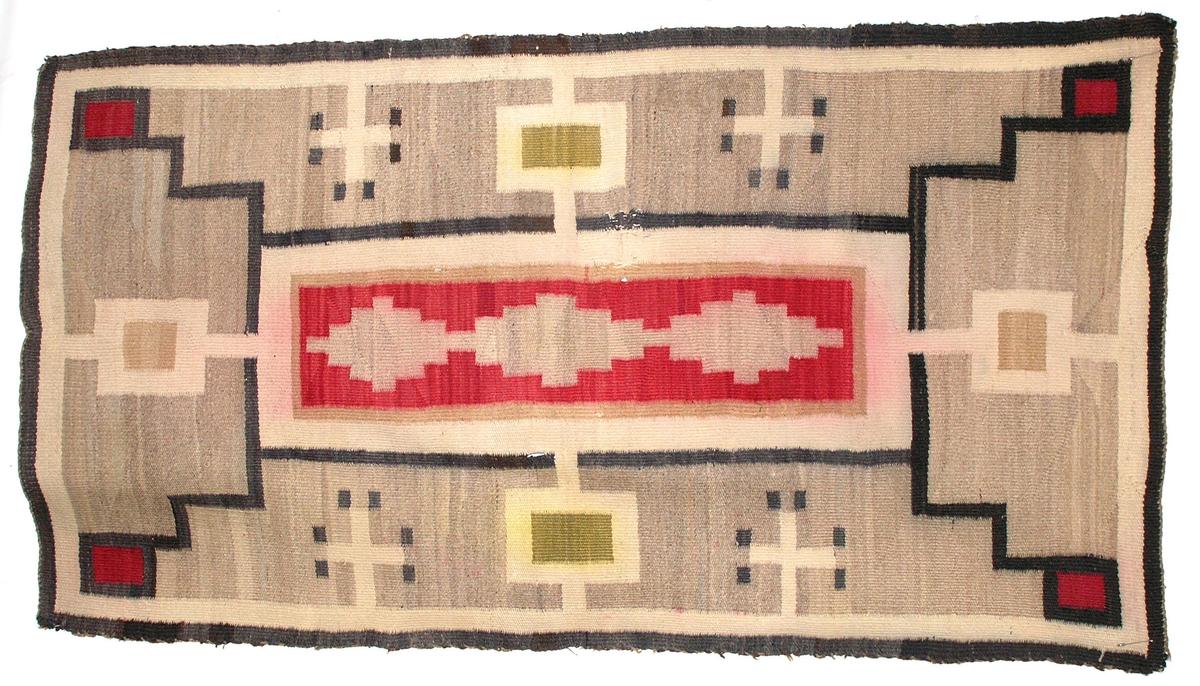 Vintage Original Southwest (Navajo?) Native American Rug/Blanket/Weaving. V