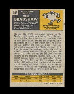 1971 Topps ROOKIE Football Card #156 Rookie Hall of Famer Terry Bradshaw Pi