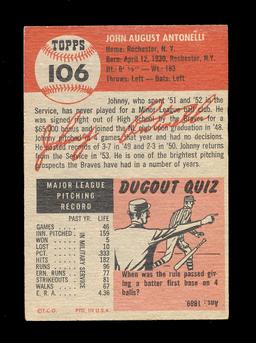 1953 Topps Baseball Card Short Print #106 John Antonelli Boston Braves. EX