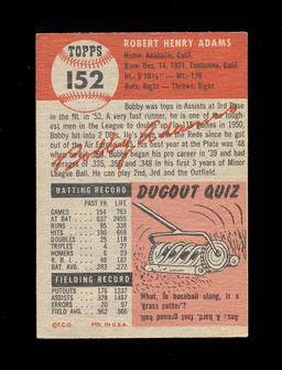 1953 Topps Baseball Card Double Print #152 Bob Adams Cincinnati Reds. EX to