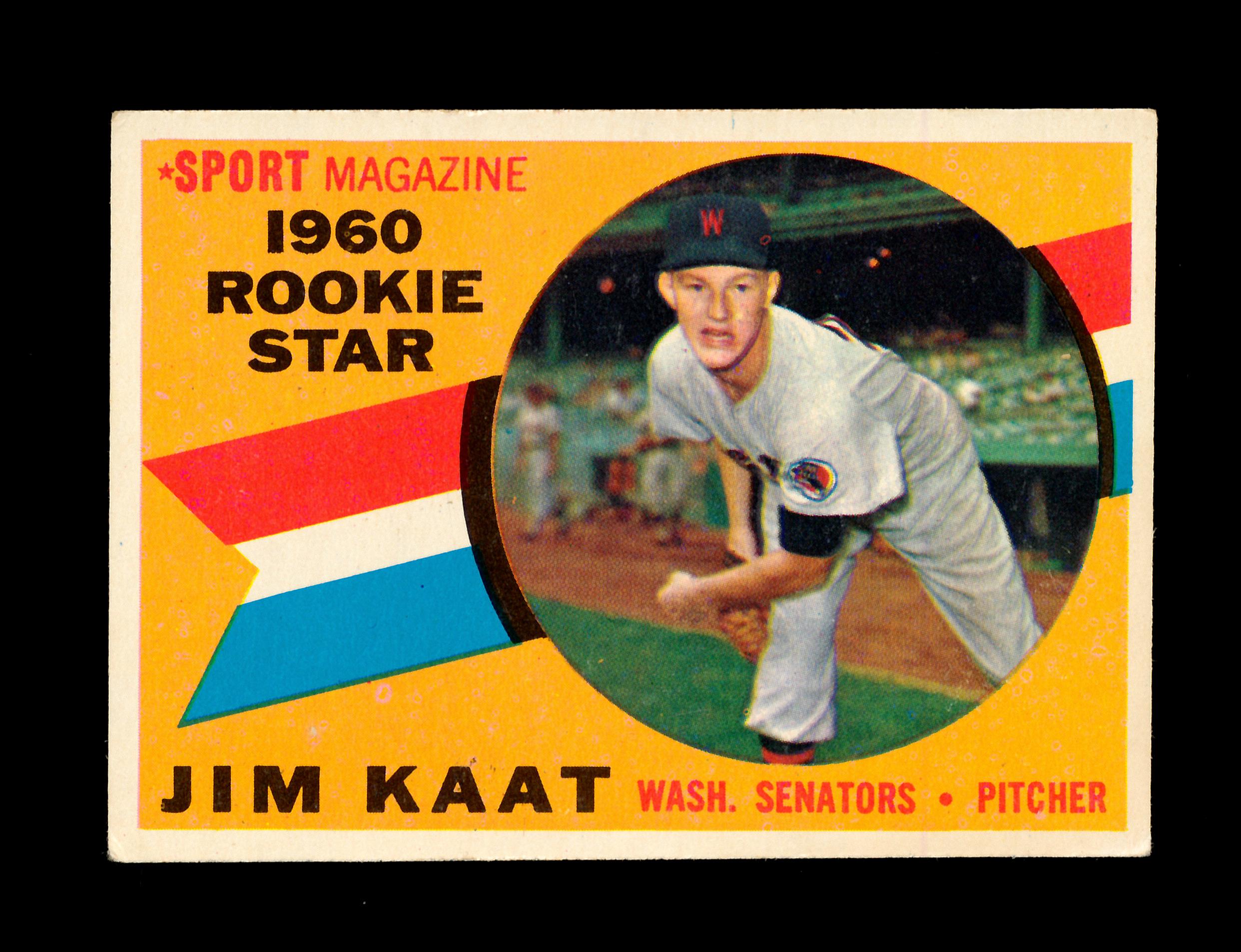 1960 Topps ROOKIE Baseball Card #136 Rookie Jm Kaat Washington Senators. EX