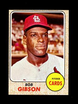 1968 Topps Baseball Card #100 Hall of Famer Bob Gibson St Louis Cardinals.