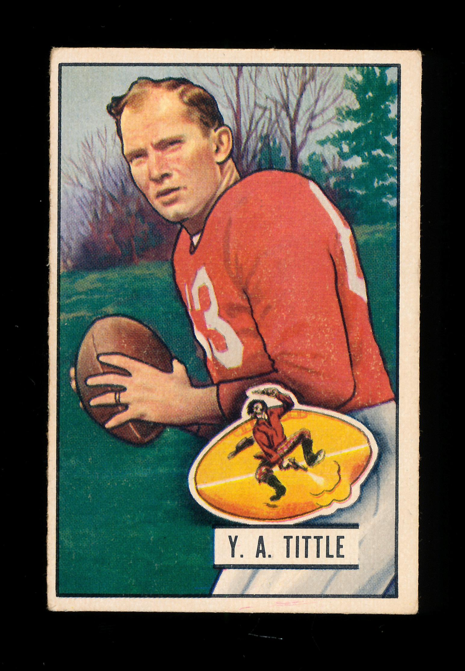 1951 Bowman Football Card #32 Hall of Famer Y.A. Tittle San Francisco 49ers