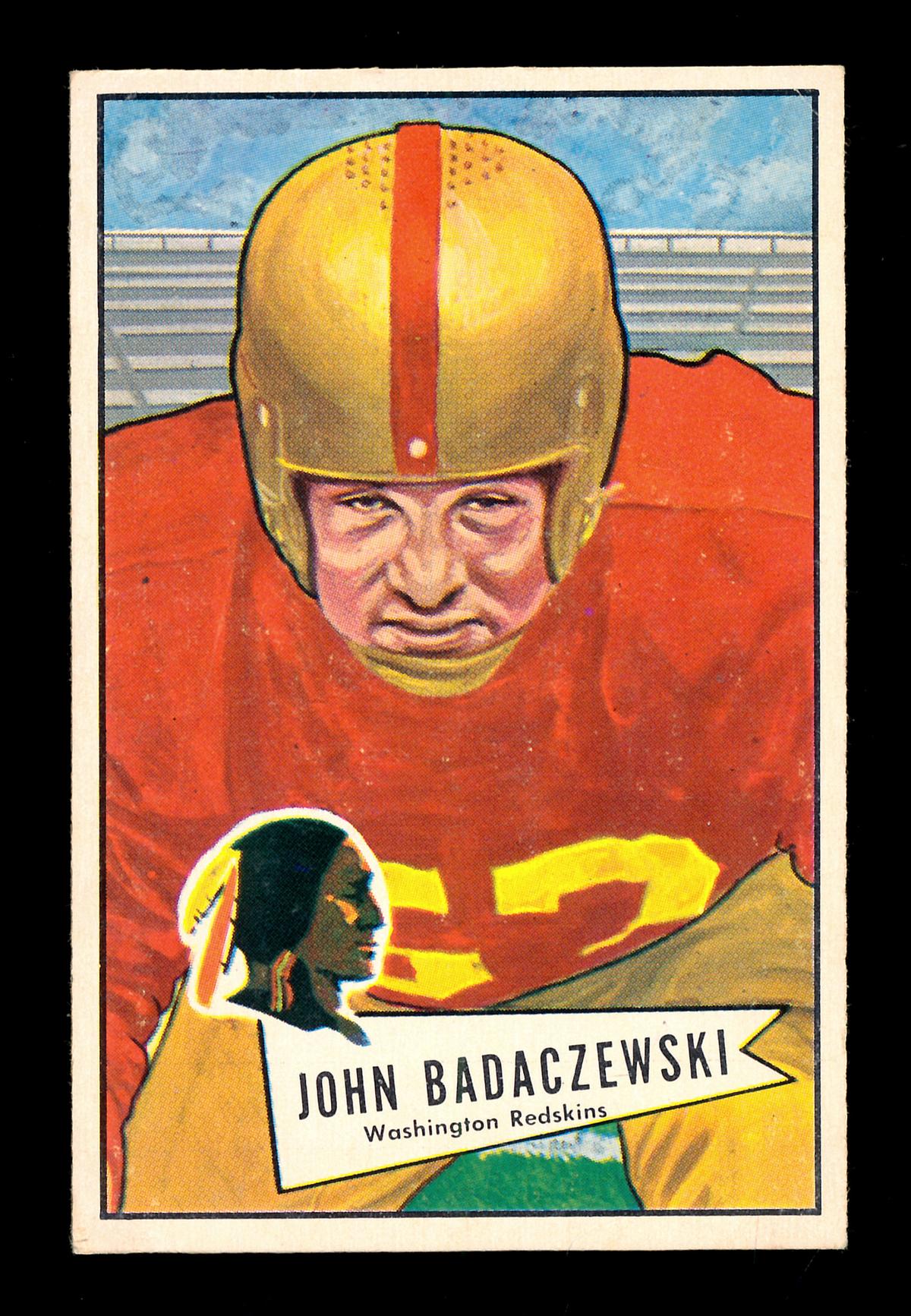 1952 Bowman Large Football Card #112 John Badaczewski Washington Redskins.