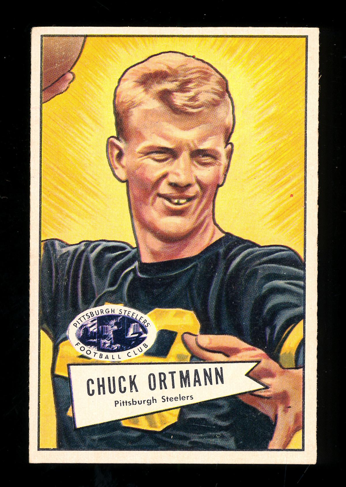 1952 Bowman Large Football Card #132 Chuck Ortmann Pittsburgh Steelers.  EX