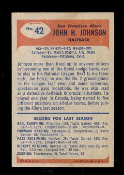 1955 Bowman ROOKIE Football Card #42 Rookie Hall of Famer John Johnson San