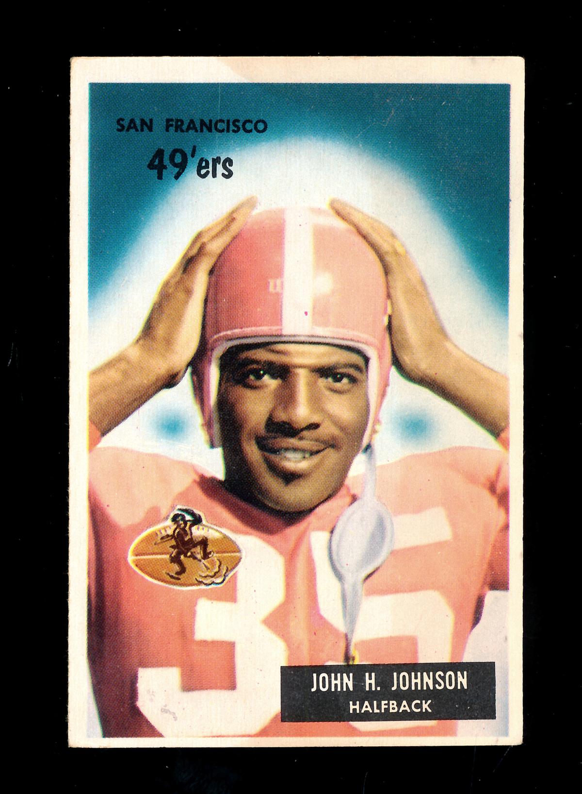 1955 Bowman ROOKIE Football Card #42 Rookie Hall of Famer John Johnson San