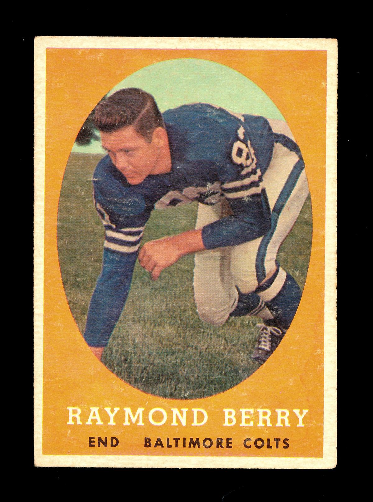 1958 Topps Football Card #120 Hall of Famer Raymond Berry Baltimore Colts.