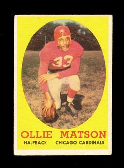 1958 Topps Football Card #127 Hall of Famer Ollie Matson Chicago Cardinals.