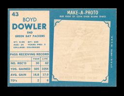 1961 Topps ROOKIE Football Card #43 Rookie Boyd Dowler Green Bay Packers. E