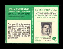 1966 Philadelphia Football Card #114 Hall of Famer Fran Tarkenton Minnesota