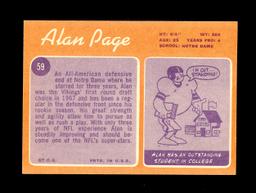 1970 Topps ROOKIE Football Card #59 Rookie Hall of Famer Alan Page Minnesot