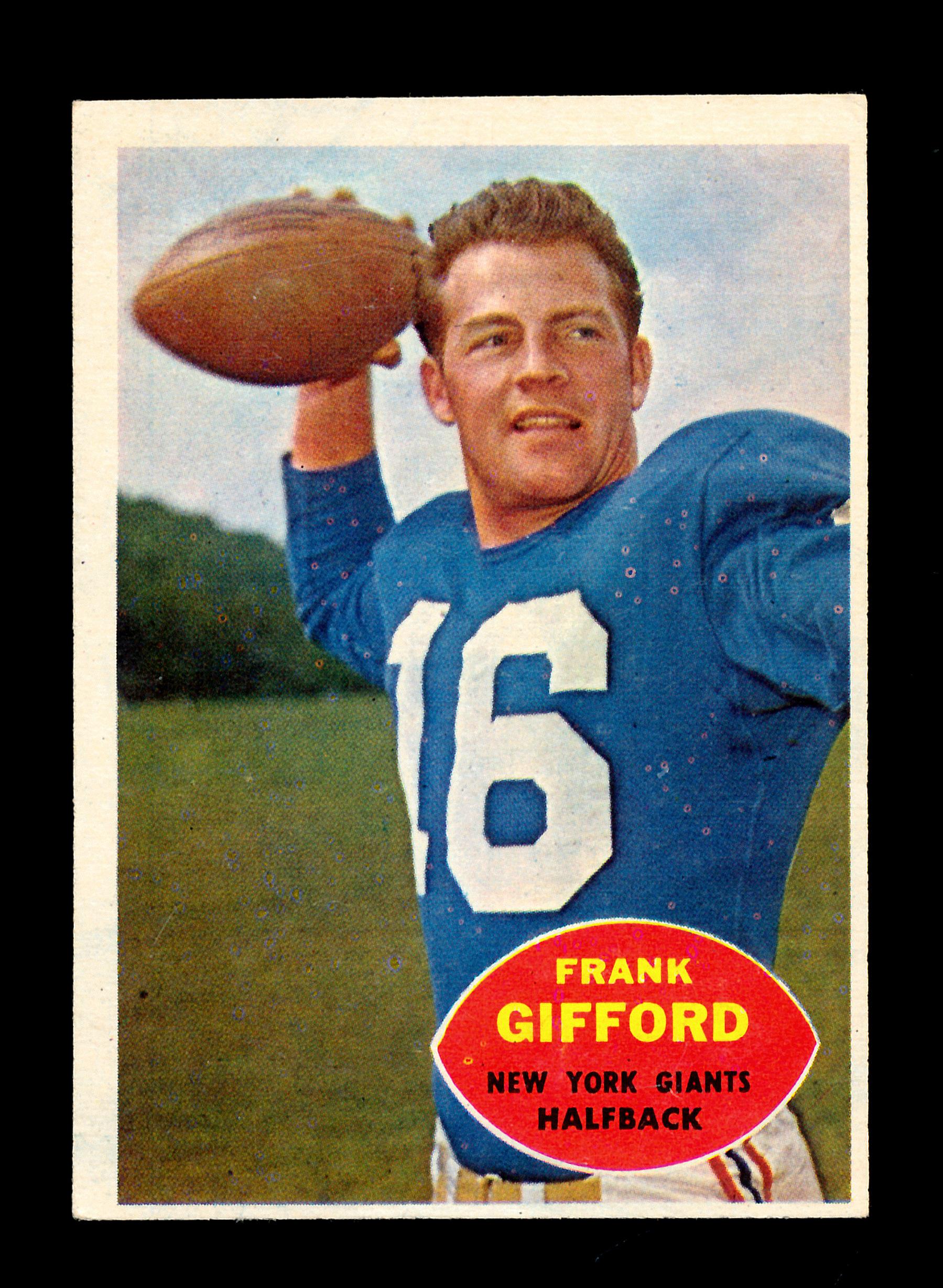 1960 Topps Football Card #74 Hall of Famer Frank Gifford New York Giants. E