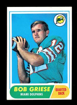 1968 Topps ROOKIE Football Card #196  Rookie Hall of Famer Bob Griese Miami