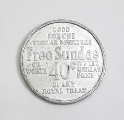 Dairy Queen Free Sundee Coin/Token. Redeem at any Participating Dairy Queen