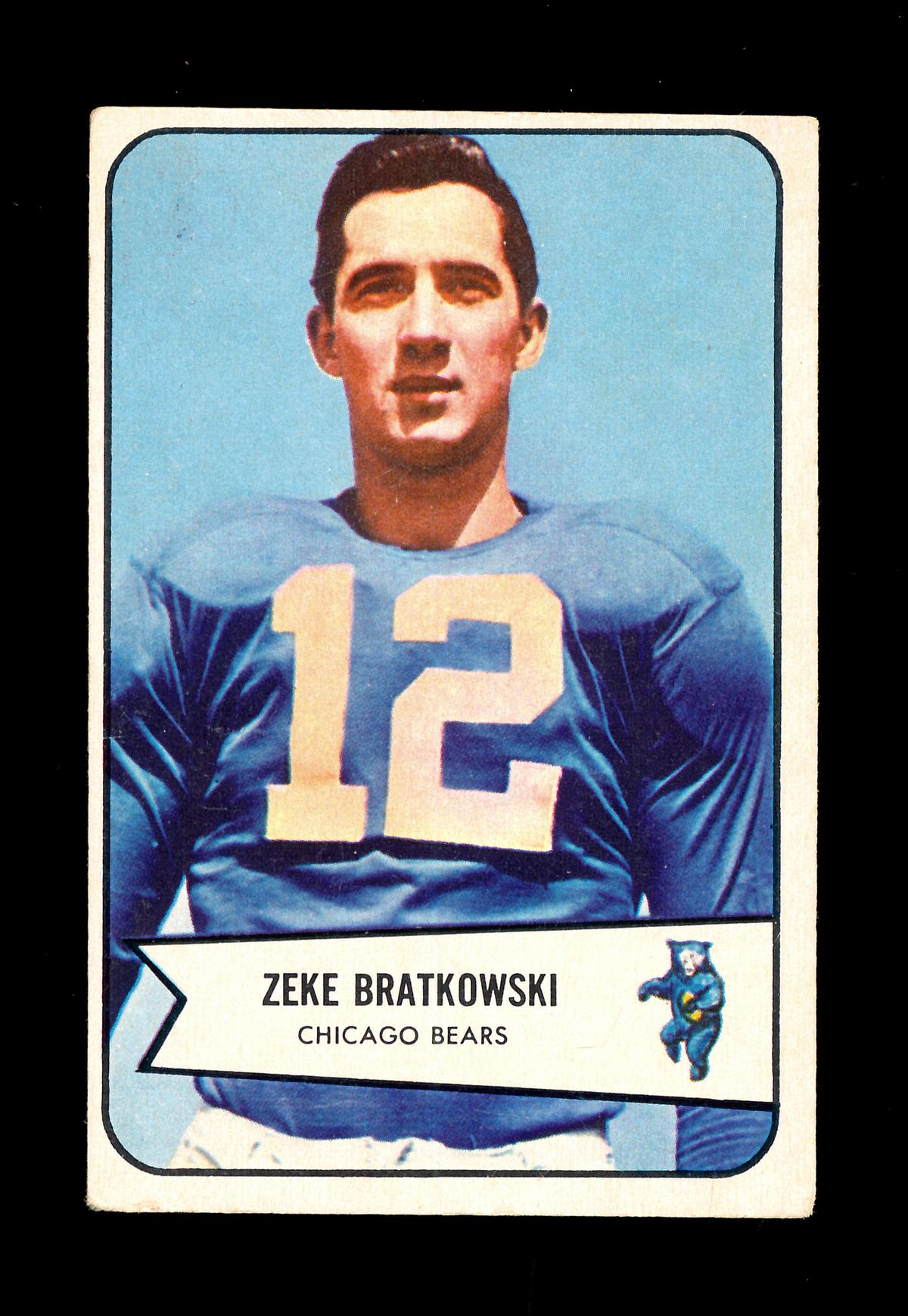 1954 Bowman ROOKIE Football Card #11 Rookie Zeke Bratkowski Chicago Bears.
