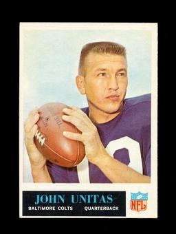 1965 Philadelphia Football Card #12 Hall of Famer John Unitas Baltimore Col