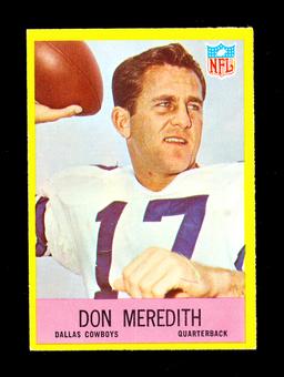 1967 Philadelphia Football Card #57 Don Meredith Dallas Cowboys. Creased EX