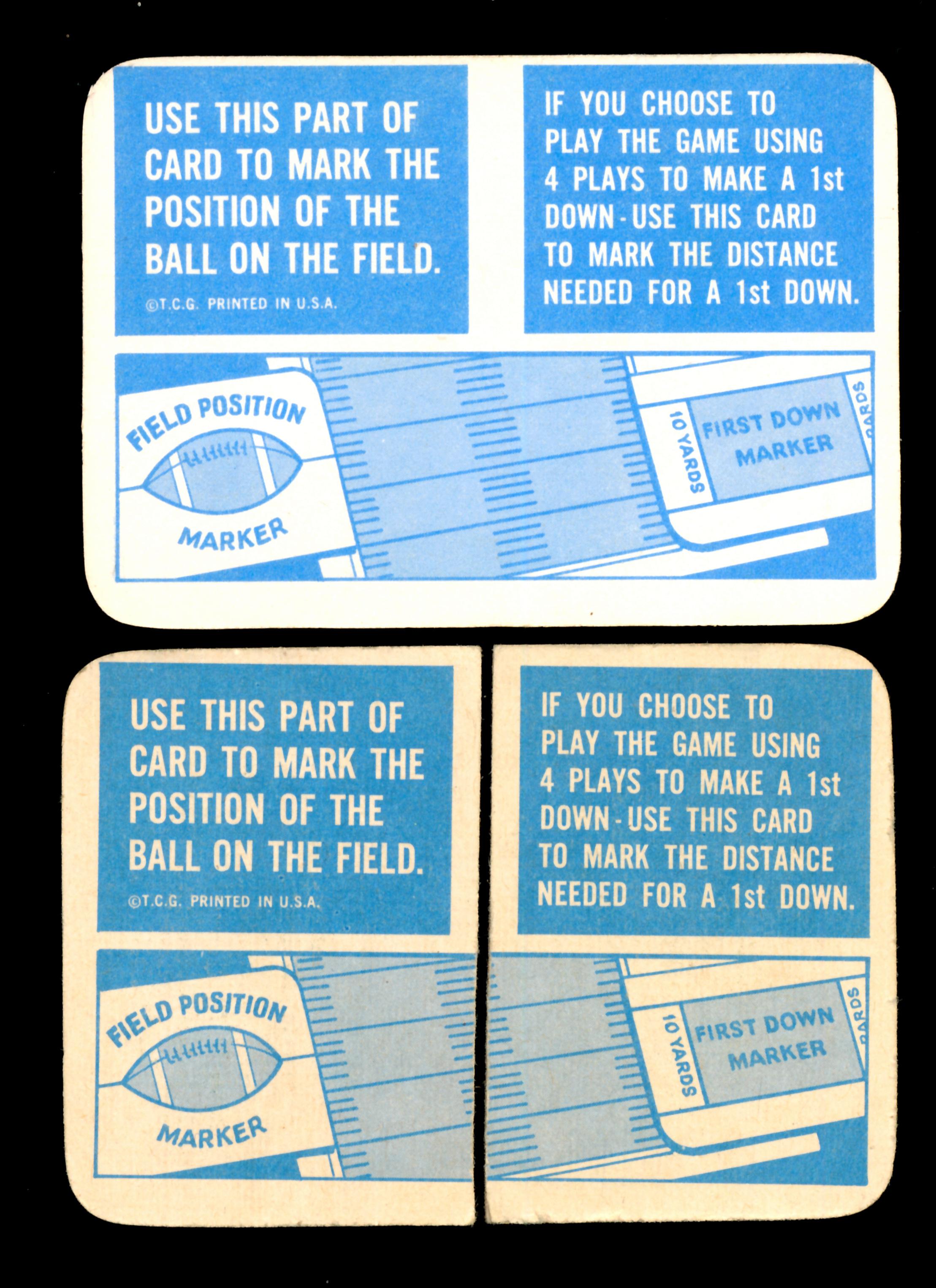 (2) 1971 Topps Game Cards Field Position Markers