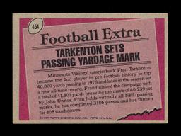 1977 Topps Football Card #454 Record Breaker Hall of Famer Fran Tarkenton M