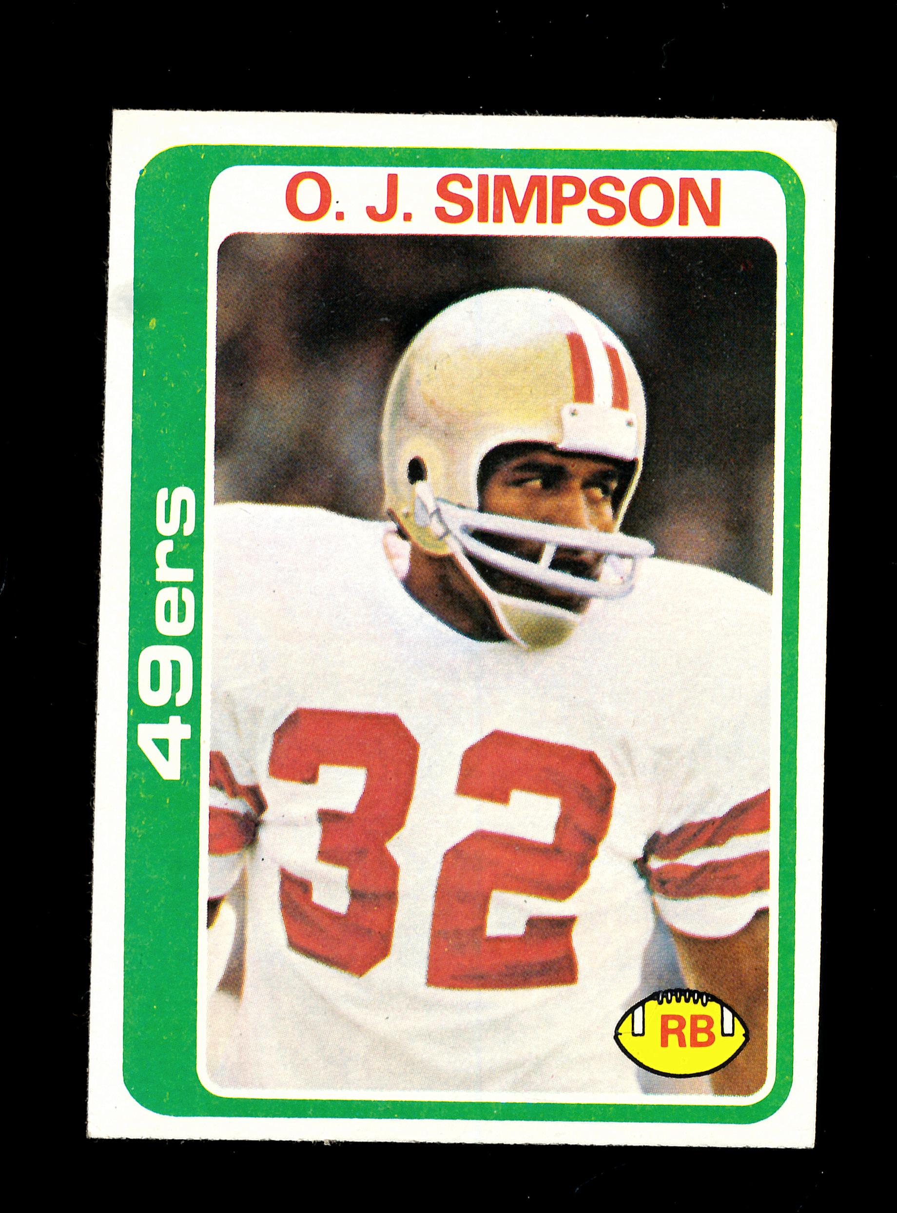 1978 Topps Football Card #400 Hall of Famer OJ Simpson San Francisco 49ers.