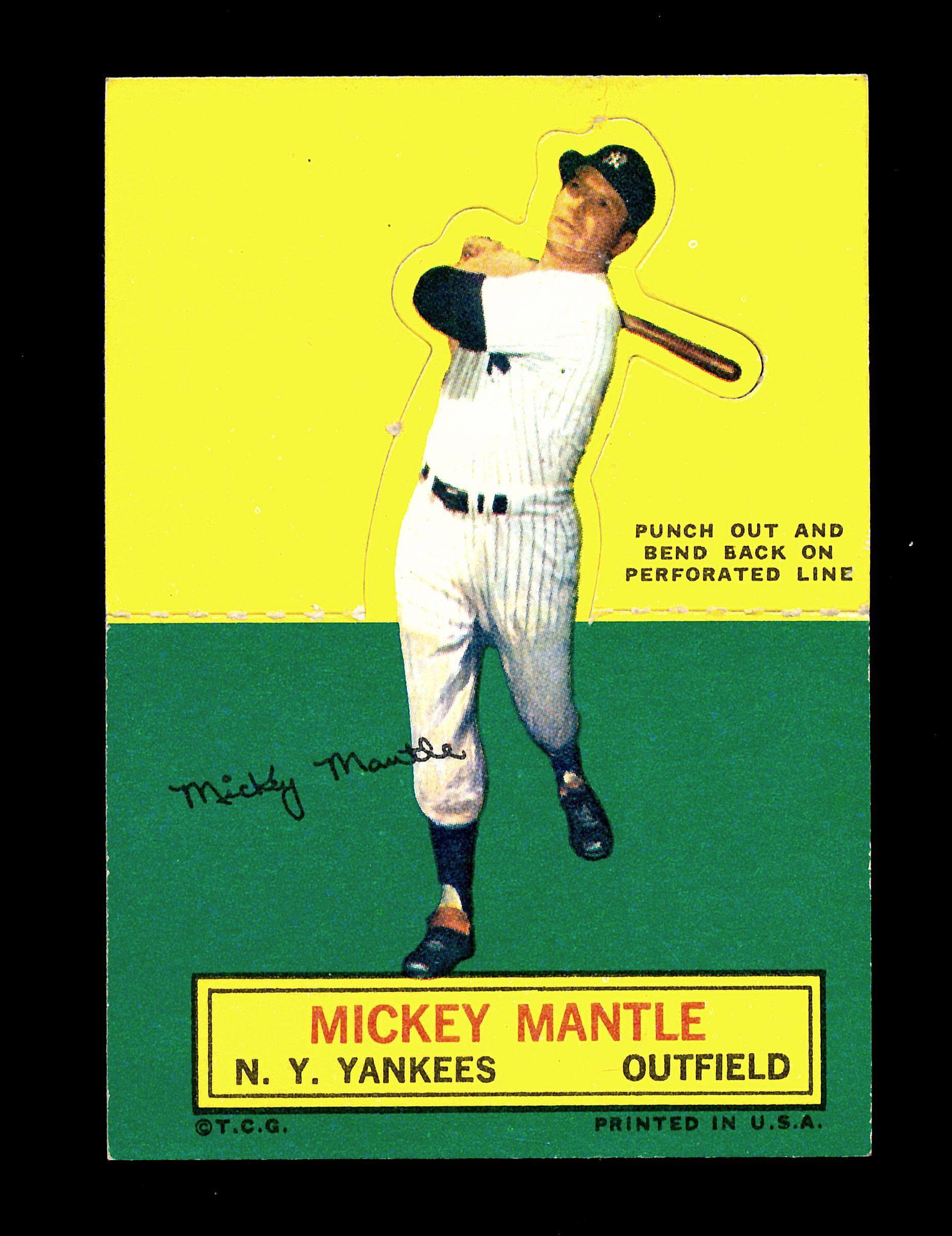 1964 Topps Standup Baseball Card Mickey Mantle New York Yankees EX Conditio